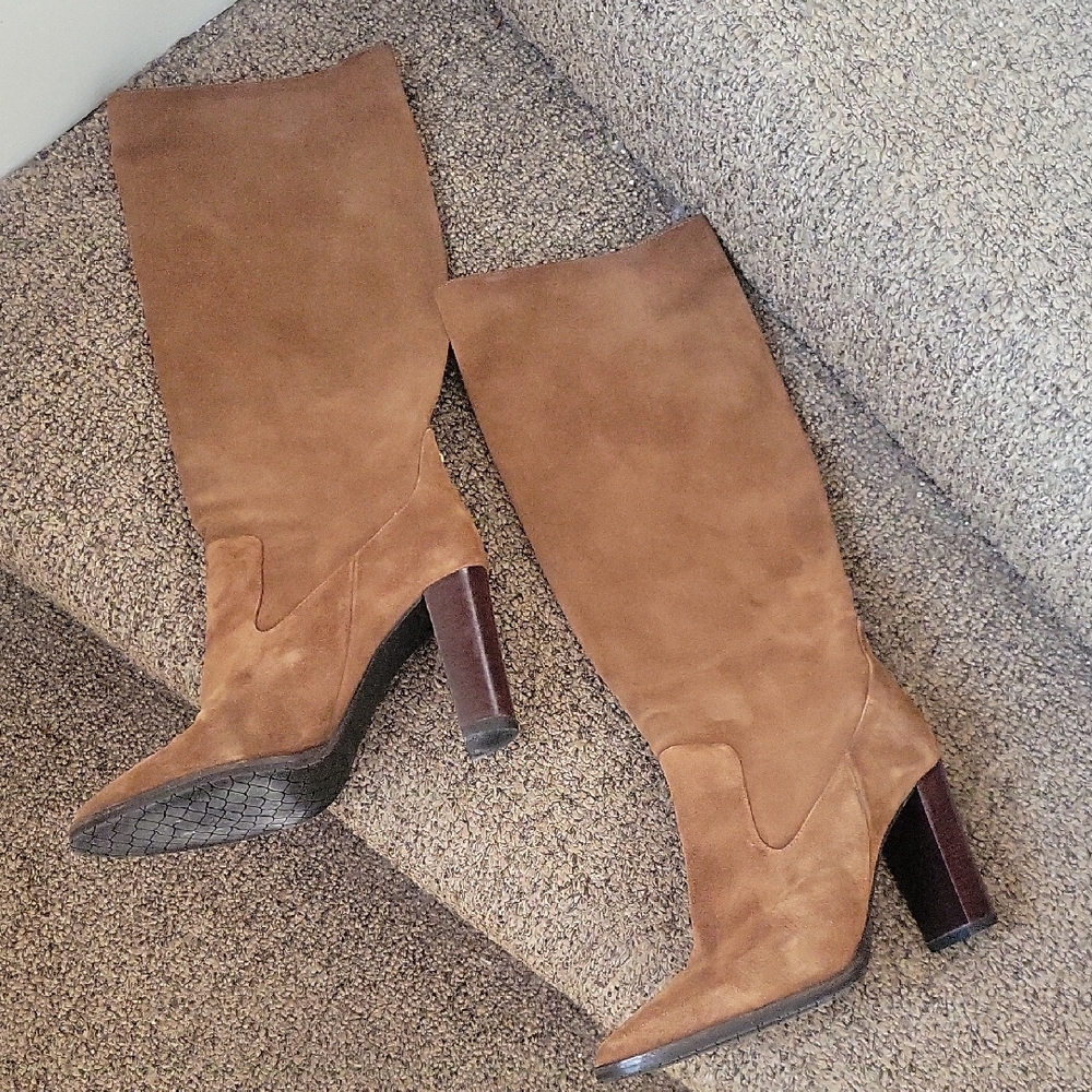 EUC-Jimmy Choo Heeled Boots Suede